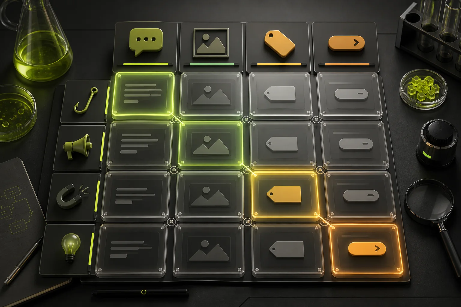 Ad creative testing matrix for structured experiments
